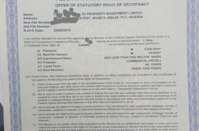 1,19 HECTERS HOTEL PLOT, CLOSE TO NIZAMIYA HOSPITAL, COFO CERTIFICATE HANDY, HUNDRED PERCENT DELIVERY, LOCATION IDU KARIMO TARRED ROAD, PRICE 1,5BILLION,