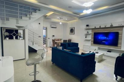 Fully furnished Three (3) bedroom terrace duplex with bq for rent Inside Banana Island  Rent: N40m