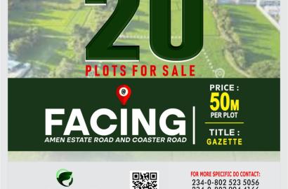 STRATEGIC LAND INVESTMENT! 20 plots of fire Sale @ Ibeju-Lekki.