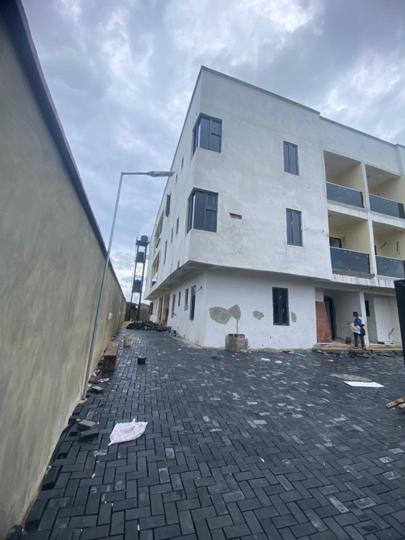 This Newly built spacious 2bedroom flat for is available for rent at Abraham Adesanya, Ajah  RENT: Upstairs 4M Downstairs 3.5M
