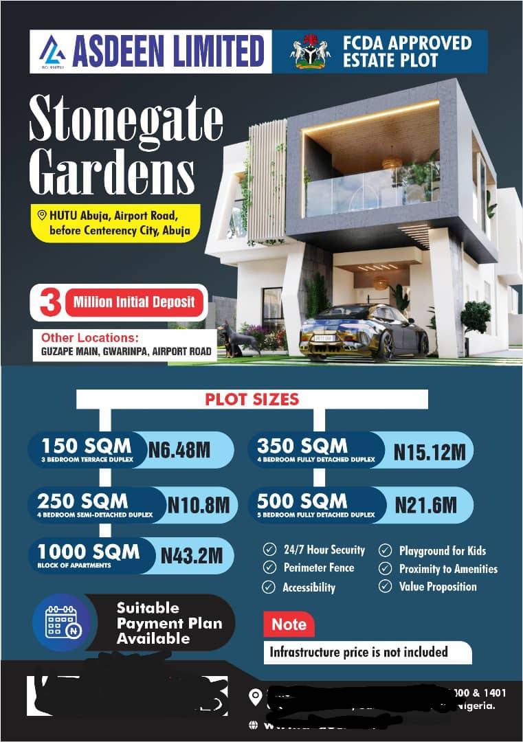 ESTATE LAND BESIDE ACO ESTATE IN AIRPORT ROAD WITH FCDA ALLOCATION